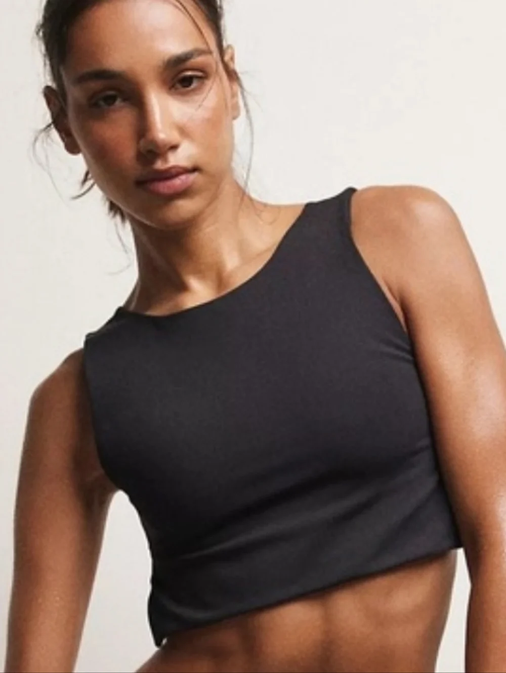 FP MOVEMENT FREE PEOPLE Be Right Back Crop Top Blck Square Neck Open Back NWT SM - Picture 3 of 16